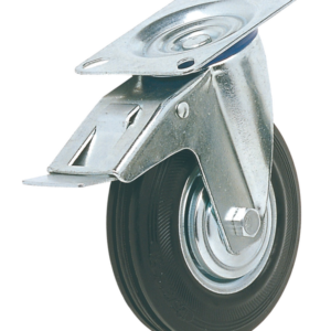 Roue à frein industrielle légère en caoutchouc 100 × 26 mm