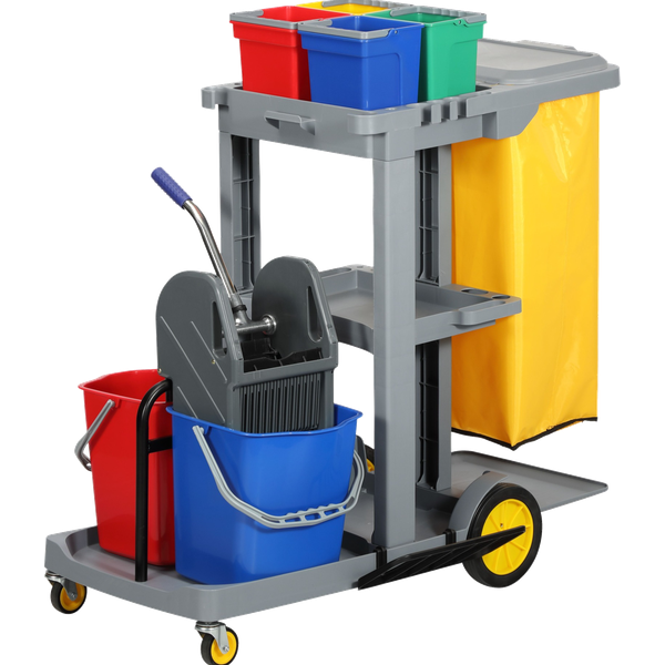 Chariot de ménage professionnel compact et complet