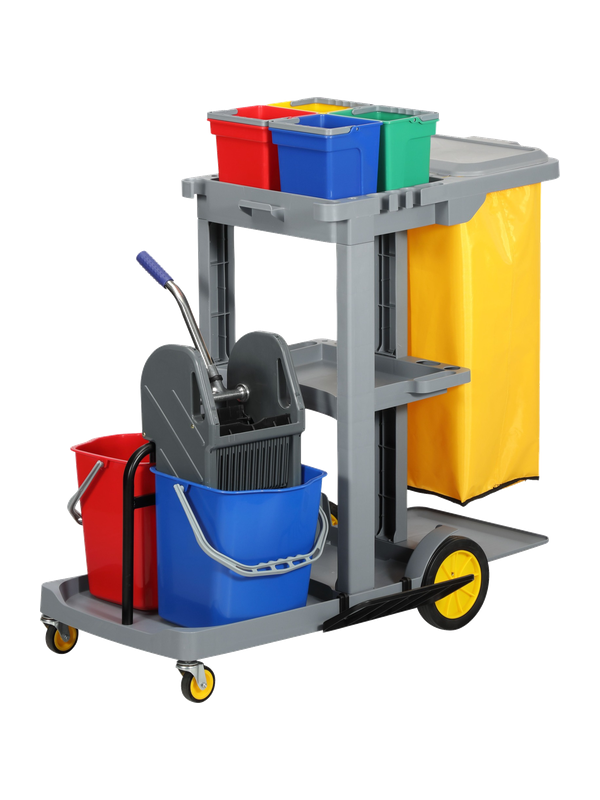 Chariot de ménage professionnel compact et complet