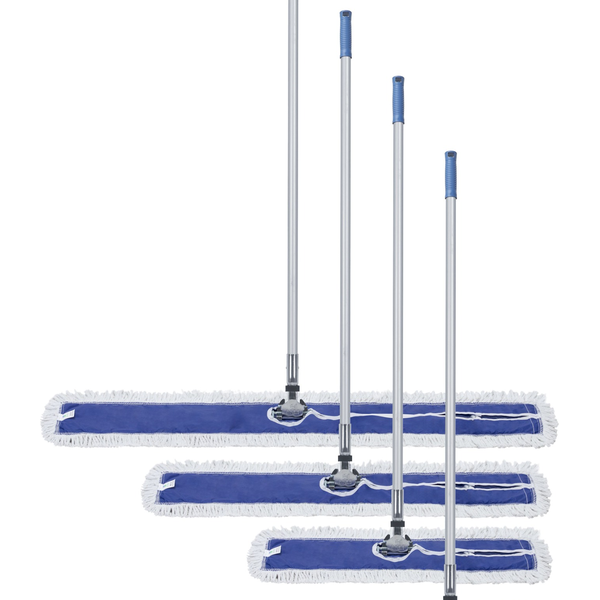 Balai à poussière avec manche 60 cm bleu