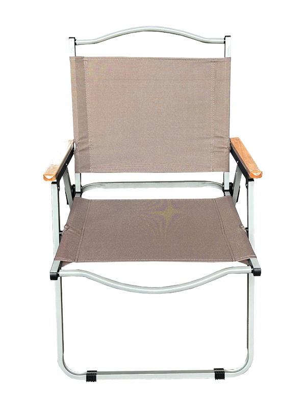 Chaise de camping pliable en acier 600D oxford taupe