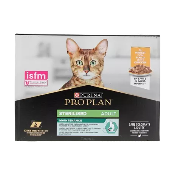 Pochon chat stérilisé poulet 10x85g