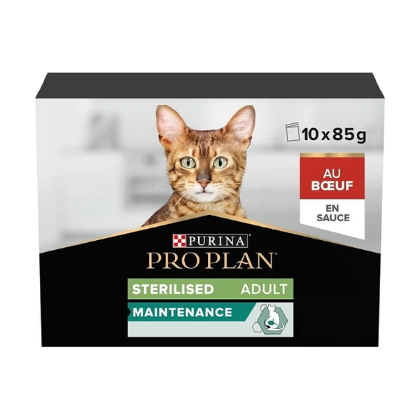 Pochon chat stérilisé bœuf 10x85g