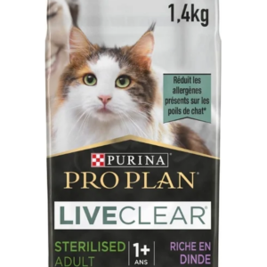 Croquette live clear +1 stérilisé dinde pour chat 1,4 kg