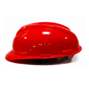 Casque de chantier rouge