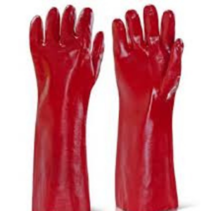 Gant de protection antiacide en PVC 40 cm rouge