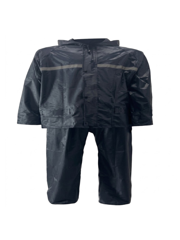 984432 Imperméable veste + pantalon en nylon avec bandes tailleXXL – Image 1
