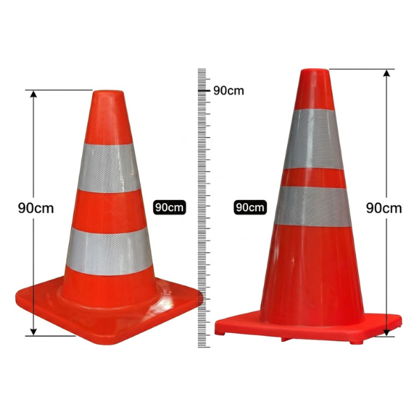 Cône 90 cm souple avec base PVC