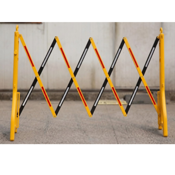 Barrière jaune noir extensible