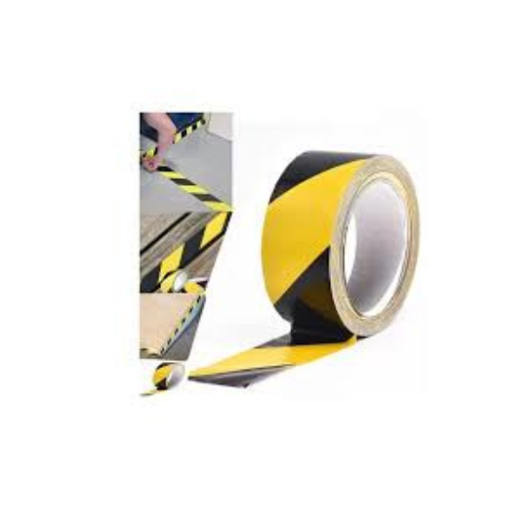 Ruban jaune/noir adhésif 5 cm x 33 m