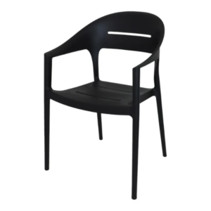 Fauteuil de jardin en polypropylène noir – 53,5 x 56 x 83 cm