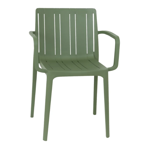 Fauteuil de jardin en polypropylène vert – 52 x 57,5 x 80 cm