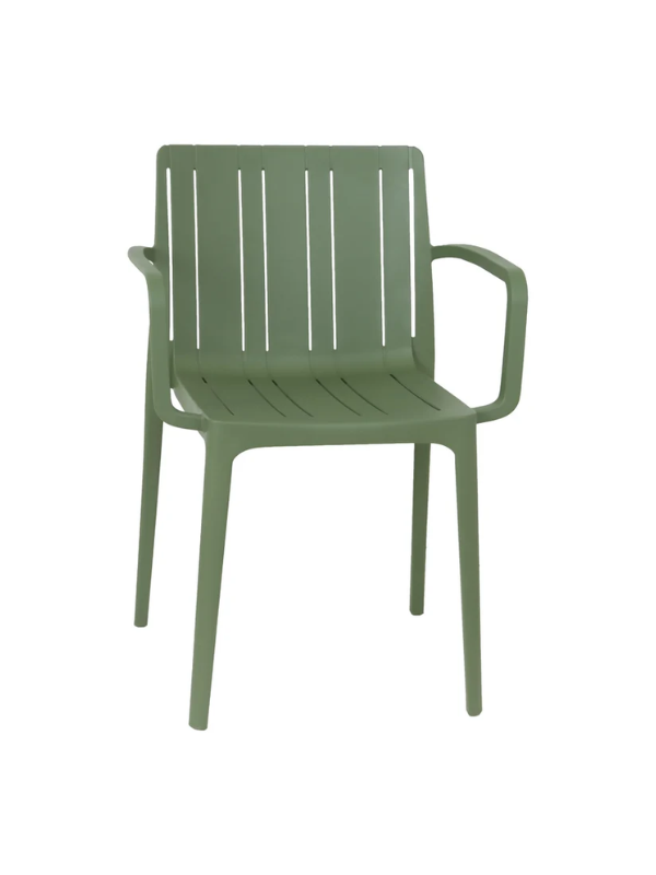 Fauteuil de jardin en polypropylène vert – 52 x 57,5 x 80 cm