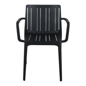 Fauteuil de jardin en polypropylène noir – 52 x 57,5 x 80 cm