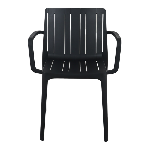 Fauteuil de jardin en polypropylène noir – 52 x 57,5 x 80 cm