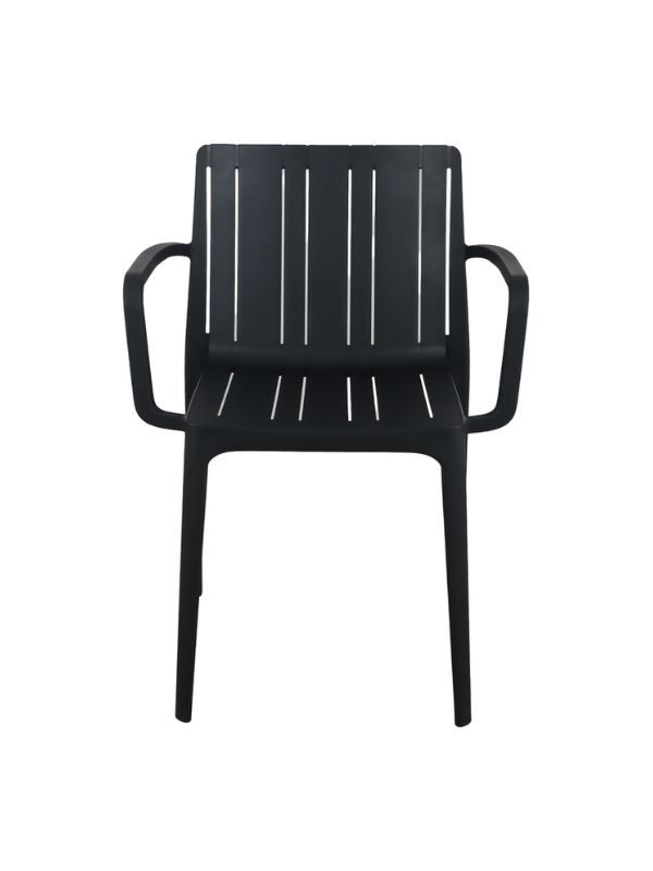 Fauteuil de jardin en polypropylène noir – 52 x 57,5 x 80 cm