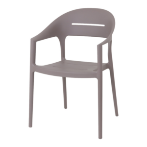 Fauteuil de jardin en polypropylène taupe – 53,5 x 56 x 83 cm