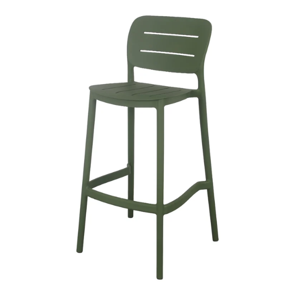 Tabouret de bar en polypropylène vert – 48 x 50 x 103,6 cm