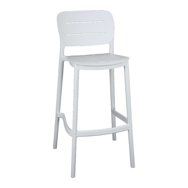 Tabouret de bar en polypropylène blanc – 48 x 50 x 103,6 cm