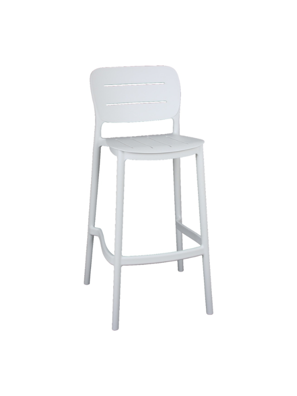 986764 Tabouret de bar en polypropylène blanc – 48 x 50 x 103,6 cm – Image 1