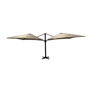 Double parasol roma 2,7 x 4,6 m 250 g en polyester taupe