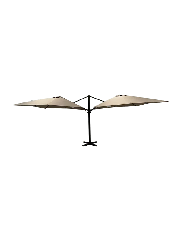 988106 Double parasol roma 2,7 x 4,6 m 250 g en polyester taupe – Image 1