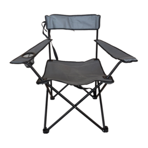 Chaise de camping pliante en acier 600D gris