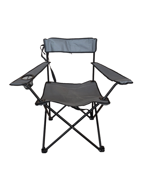 Chaise de camping pliante en acier 600D gris