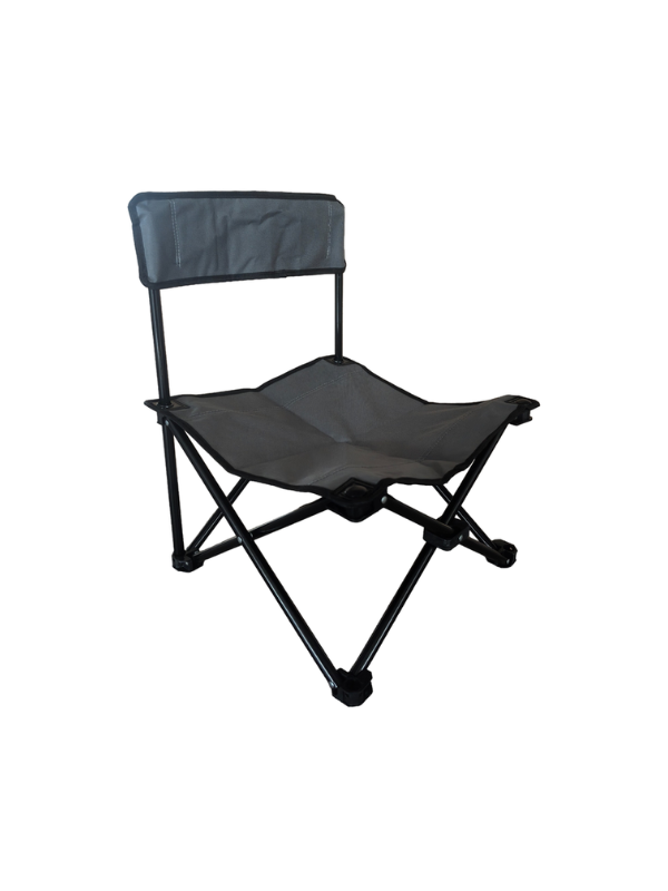 Chaise de camping pliante en acier 600D gris