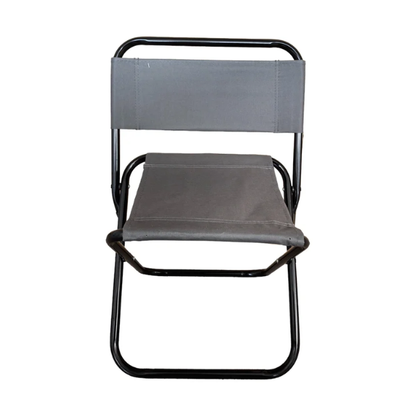 Chaise de camping pliante en acier 600D gris