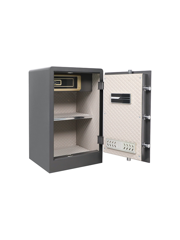 988516 Coffrefort biometrique 60x40x35cm gris – Image 1