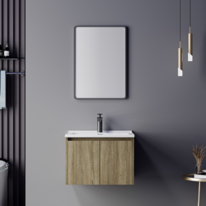 Meuble salle de bains 60x47x48 Cm contreplaqué chêne bois