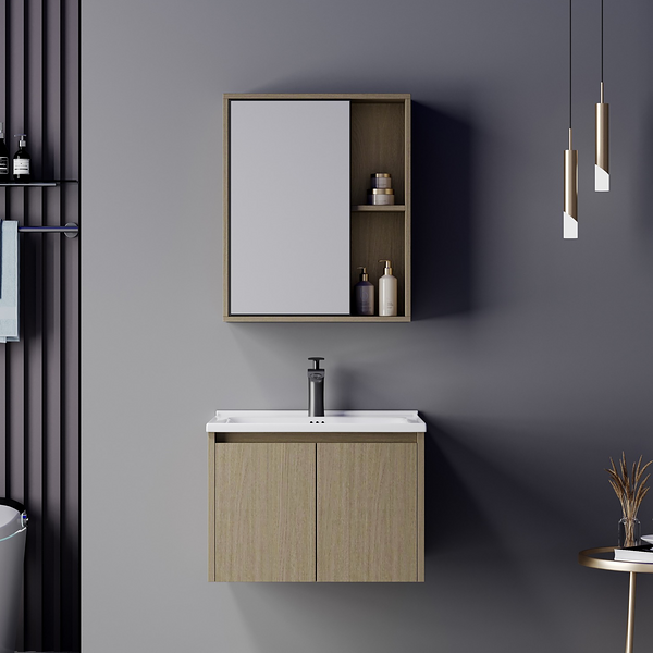 Meuble salle de bains 80x47x48 Cm contreplaqué chêne doré