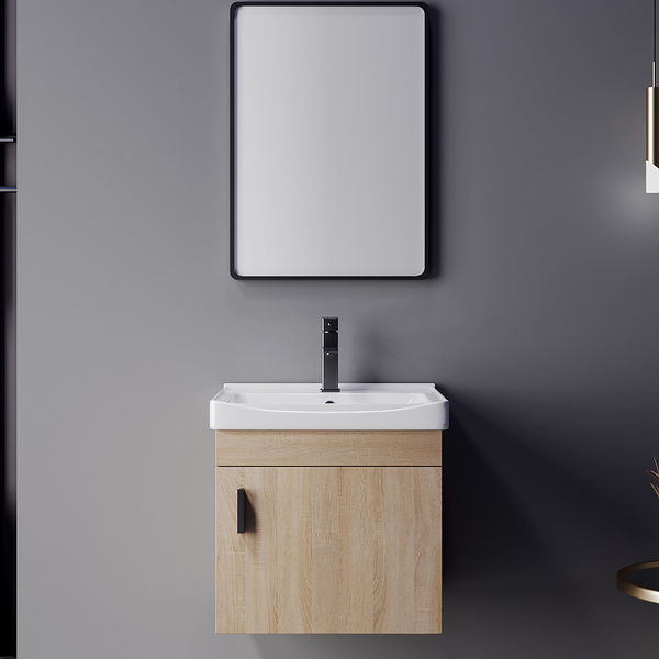 Meuble de salle de bains 51x 36 x 42 Cm en contreplaqué cèdre chêne