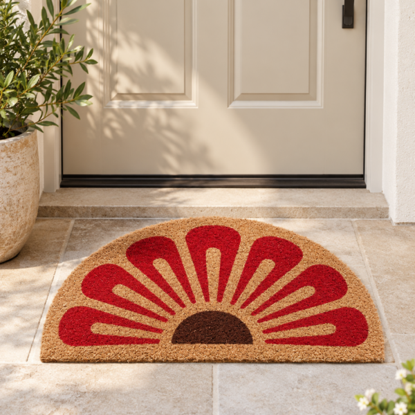 Tapis brosse semi luna flower