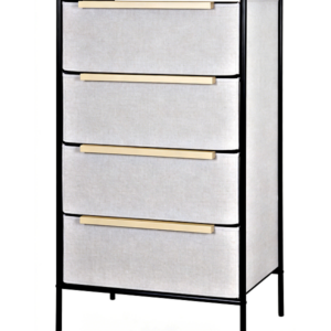 Commode à 4 tiroirs 57,7x40x101cm faux lin KBS FAB