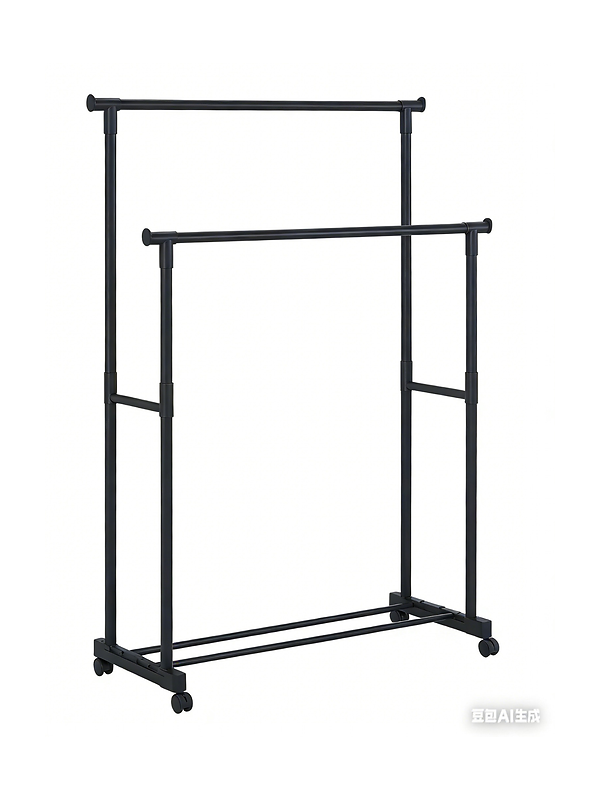 Porte-vêtements double tringle 77,5x36x91,5-160cm métal