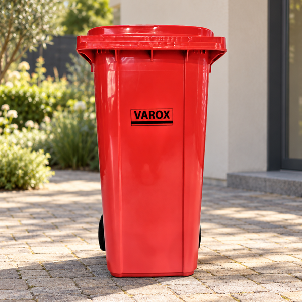 Poubelle à roulettes 240l 73,5x58,5x105,5cm rouge