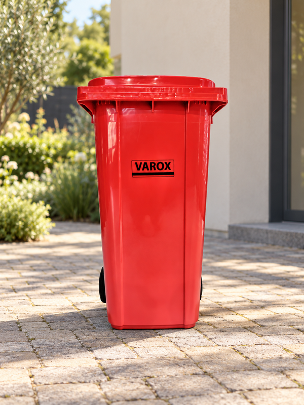 Poubelle à roulettes 240l 73,5x58,5x105,5cm rouge