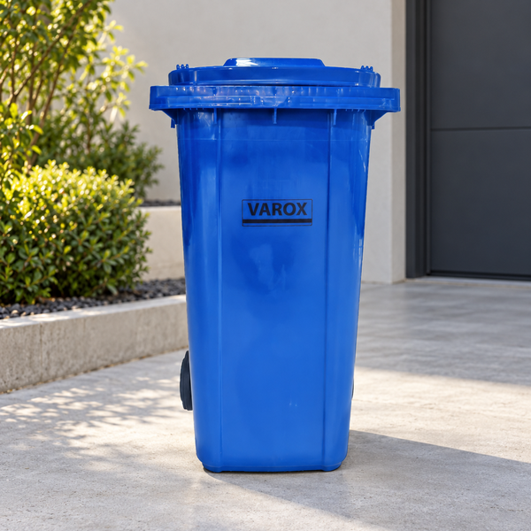 Poubelle à roulettes 240l 73,5x58,5x105,5cm bleue