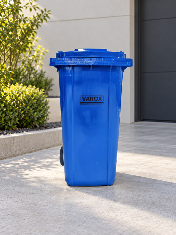 Poubelle à roulettes 240l 73,5x58,5x105,5cm bleue