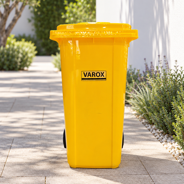 Poubelle à roulettes 240l 73,5x58,5x105,5cm jaune