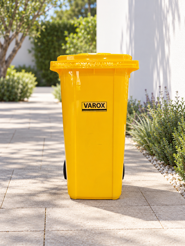 Poubelle à roulettes 240l 73,5x58,5x105,5cm jaune