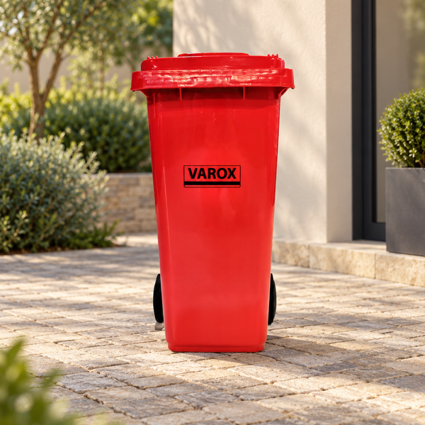 Poubelle à roulettes 120l 55,5x47x93cm rouge