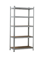 Étagère en métal galvanisé 5 niveaux plateaux en MDF 175 kg 180 X 90 X 40 cm