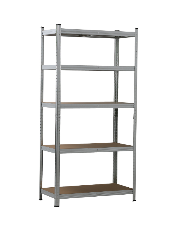 989214 Étagère en métal galvanisé 5 niveaux plateaux en MDF 175 kg 180 X 90 X 40 cm – Image 1