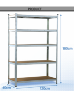 Étagère en métal galvanisé 5 niveaux plateaux en MDF 175 kg 180 X 120 X 40 cm – Image 2