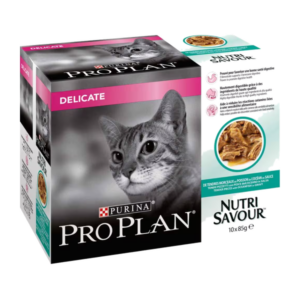 Sachet pour chat proplan Delicate à la dinde en sauce 10 × 85 g