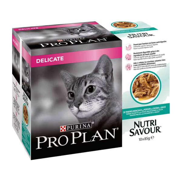 Sachet pour chat proplan Delicate à la dinde en sauce 10 × 85 g