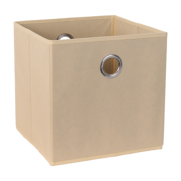 Panier de rangement intissé beige 30 x 29 x 30 cm